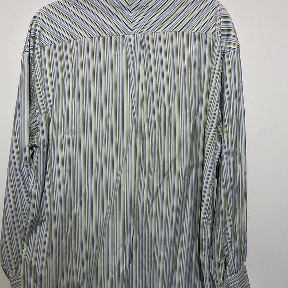 Tommy Hilfiger Men's Striped Button-Down Dress Shirt Blue/Green Size XL - Picture 5 of 7